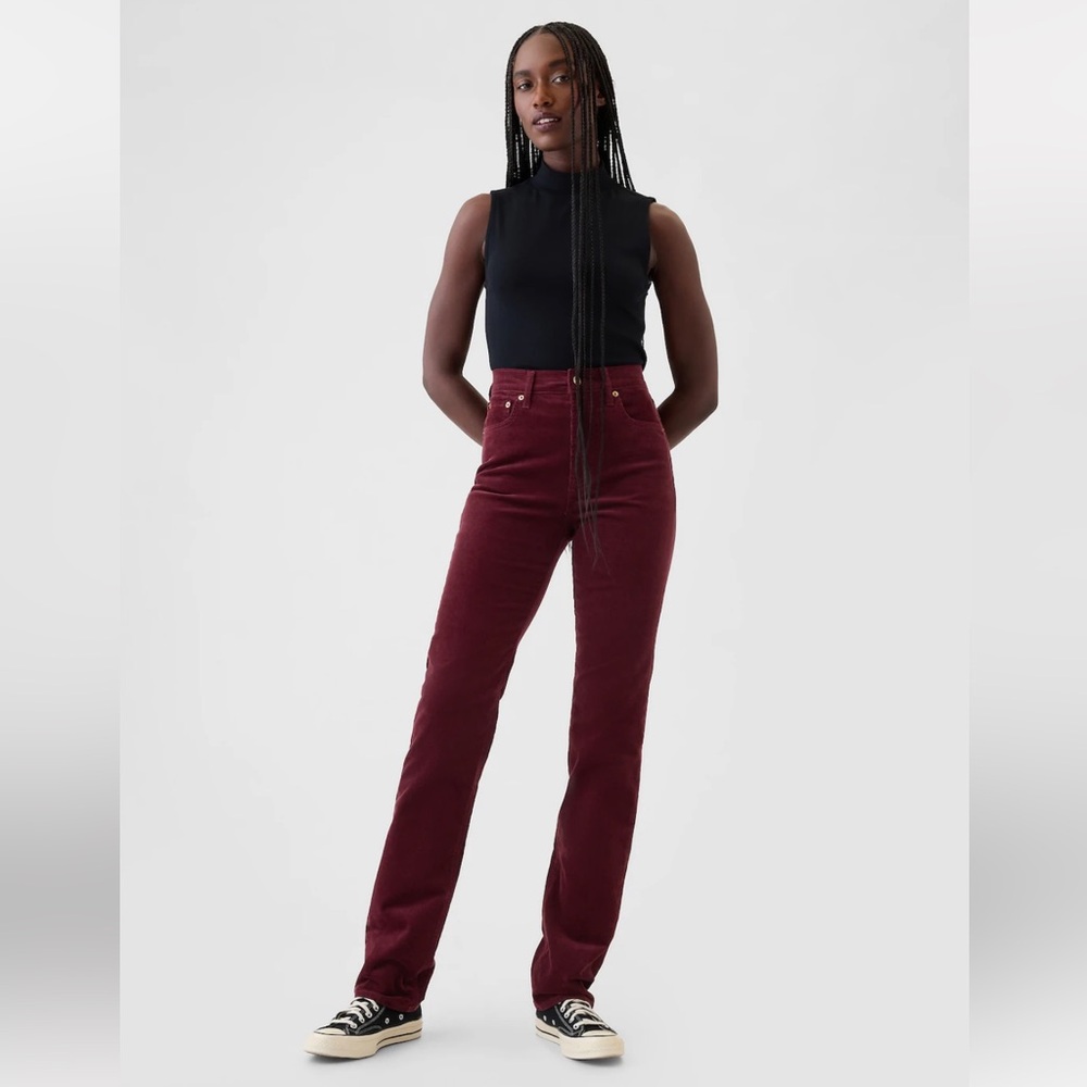 GAP High Rise Corduroy '90s Straight Pants NWT